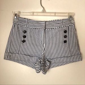 Forever 21 XS striped blue denim shorts